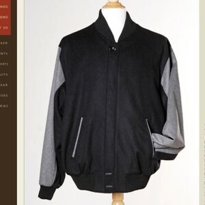 Pierluigi Italian Wool Cashmere Retro Y2K  Varsity Bomber Jacket‎ Size Large NEW